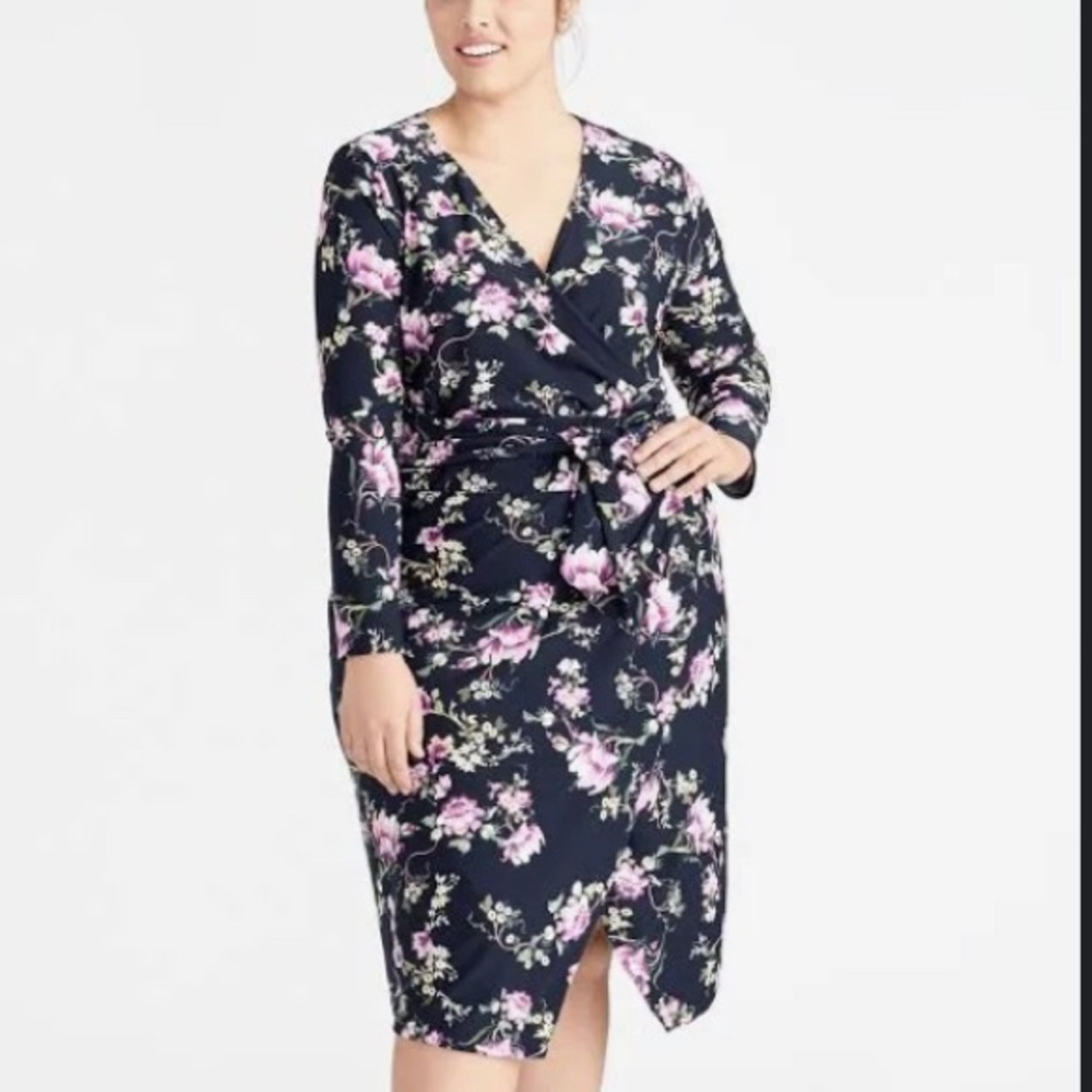 Rachel Roy Navy Blue Floral Dress 2X